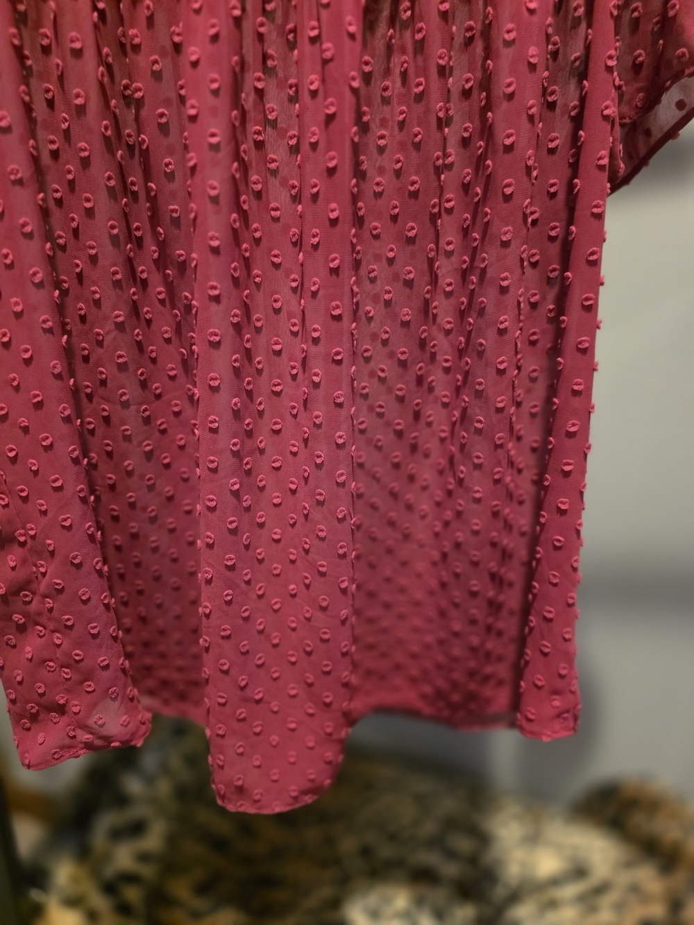 J. Crew Raspberry Dot Ruffle Yoke Blouse - Picture 6 of 9